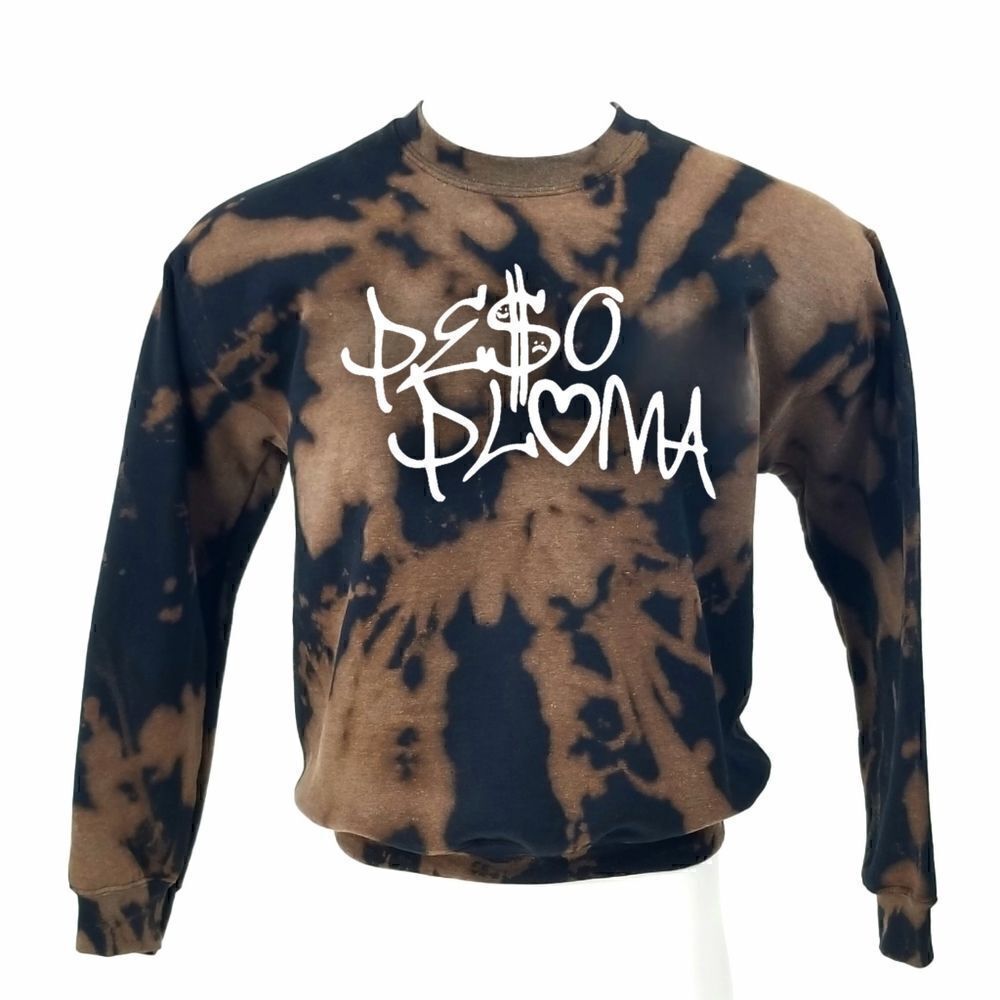 PESO PLUMA Mexican Band Acid Washed Pullover Crewneck Sweatshirt rock tee rap